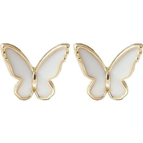 20 pair /lot fashion jewelry sweet cute metal enamel mini butterfly earrings