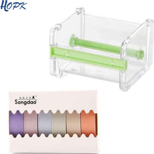 6/7pcs/set Washi Tape Dispenser set Cute Decorative Solid Color Masking Adhesive Tape For Stickers Scrapbooking DIY Stationery