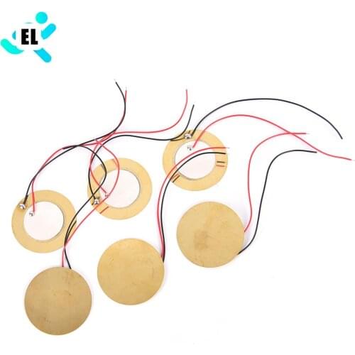 6 Pieces 14mm Piezo Disc Elements With Leads Guitar Amplifiers Contact Pickups Guitar Repair Luthier Tool