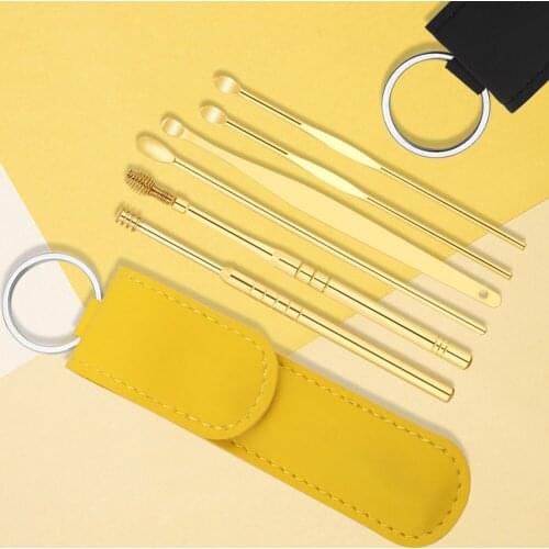 6pcs Ear Wax Pickers Stainless Steel Ear Picks Wax Removal Curette Remover Cleaner Ear Care Tool Ear Pick Beauty Tools