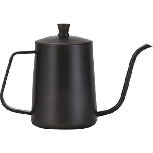 600ml Stainless Steel Coffee kettle Hand Drip Coffee Pot Hand Punch Pot Coffee Pots With Lid Pour Over Gooseneck Tea Kettle