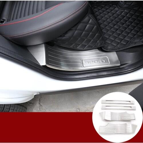 Car Interior Accessories For Discovery Sport L550 2020 Stainless Steel Silver/Black Door Sill Scuff Plates Protector Cover Trim