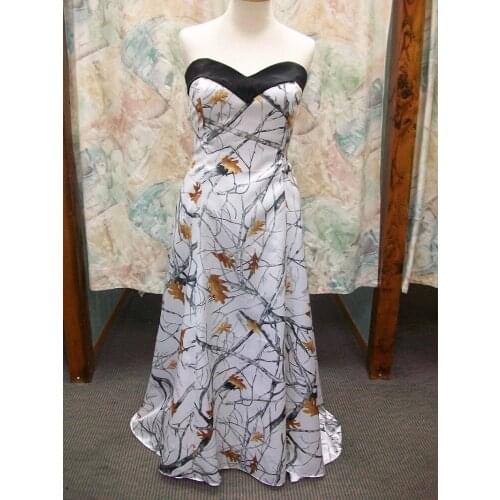 Satin A-Line Camo Wedding Dresses Lace Up Back Real Tree Bridal Gowns Plus Size Camouflage Custom Women Wedding Wear