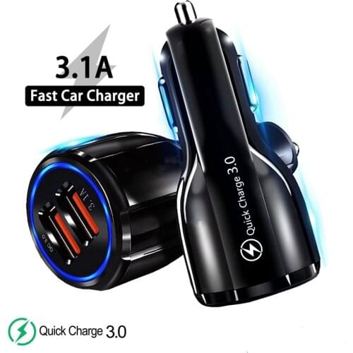 Mini Dual USB Car Charger Quick Charge 3.0 4.0 Phone Charger For iPhone Samsung Xiaomi mi8 QC3.0 Fast Charging charger in car