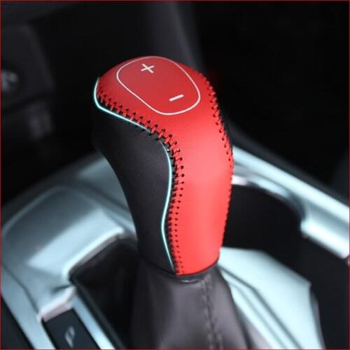 Car Gear Covers DIY Hand-stitched Genuine Leather Gear Shift Knob Cover For Chevrolet Equinox 2017 2018 2019 Accessories