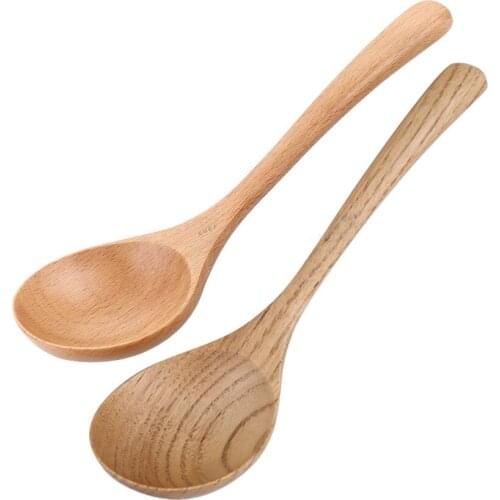 Free shipping 10 pieces family natural wood exquisite wooden spoon factory outlet porridge spoon tableware spoon wooden spoon