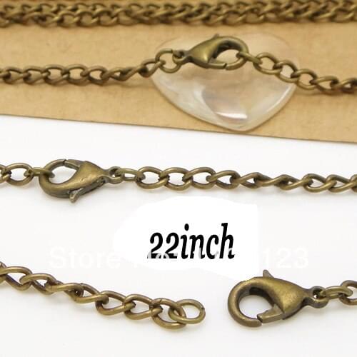 Free Ship!100piece 3x4mm 22''L antique brass bronze findings encryption curb necklace chains in bulk