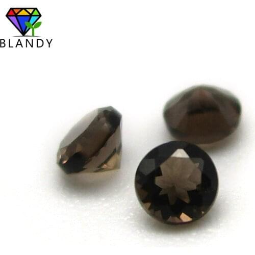 Free Shipping 500pcs/lot 1.0-3.5mm Loose Brown Color Natural Crystal Stone Beads Smoky Color Round Cut Quartz Stone