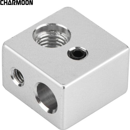 2pcs MK10 Extruder Hotend Heater Block, 20x20x13mm Aluminum M7 Thread Heatbreak Fast High Heat Dissipation for 3D Printer