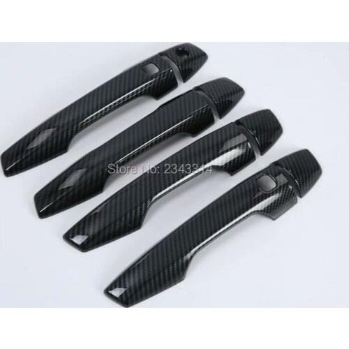 ABS Carbon Fiber Handle Side Covers For Mitsubishi Eclipse Cross 2018 2019 Right-Hand Drive Cars Auto Styling Accessories 8pcs