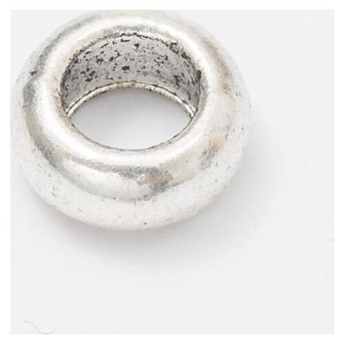 10Pcs/Lot Antique Silver Color DIY Zinc alloy Big Hole Spacer Bead Charm Fits Jewelry making Bracelet js1147