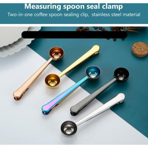 Tea Coffee Measuring Spoon Scoop with Clip Kitchen Supply Powder Measuring Tools Good Sealing and Keep Fresh Delicious