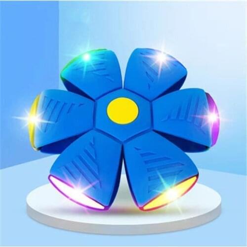 23cm Flying UFO Flat Throw Disc Ball With LED Light MusicToy Kid Outdoor Garden Basketball Game Magic UFO Deformed Flat Ball
