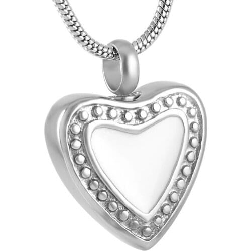 IJD9062 Engravable Men Women Necklace Stainless Steel Cremation Jewelry Pendant Heart Urn Locket for Human/ Animal Keepsake