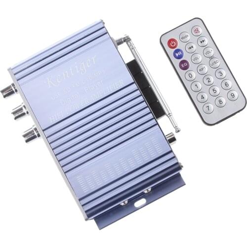 Kentiger HY-502 Mini Hi-Fi Stereo Audio AMP Amplifier Support FM/MP3/SD/USB/DVD For IPod Car Motorcycle Home