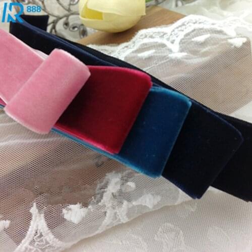 Kewgarden 40mm 4cm Flocking Ribbons DIY Bowknot Accessories Ribbon Handmade Tape 5 yards/lot