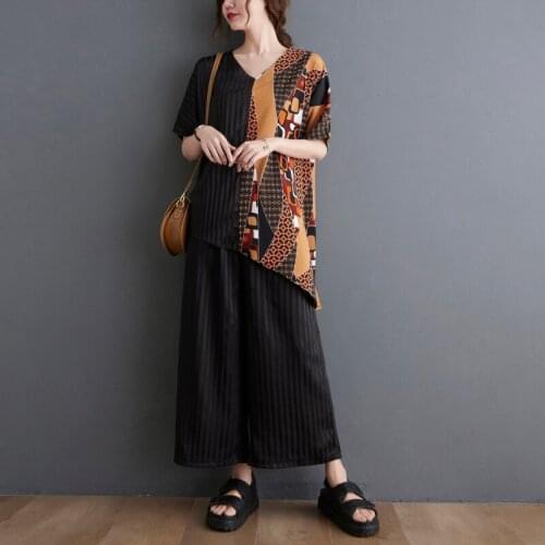 Uego Thin Soft Linen Cotton Cozy Loose Womens Clothes Set Loose Tops Pants Two Piece elegant Lady Casual Set Summer Fashion Set