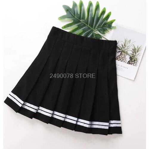 Summer Girls Teenage Skirt Kids Girls School Children Kids Uniform Pleated Side Zipper Scooter Skirt with Hidden Shorts 4-16Y