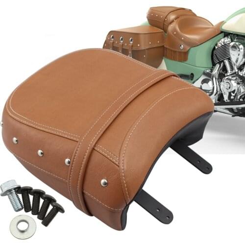 Motorcycle Brown Leather Rear Passenger Seat For Indian 14-20 Chief Classic Dark Horse Vintage Chieftain 16-20 Springfield