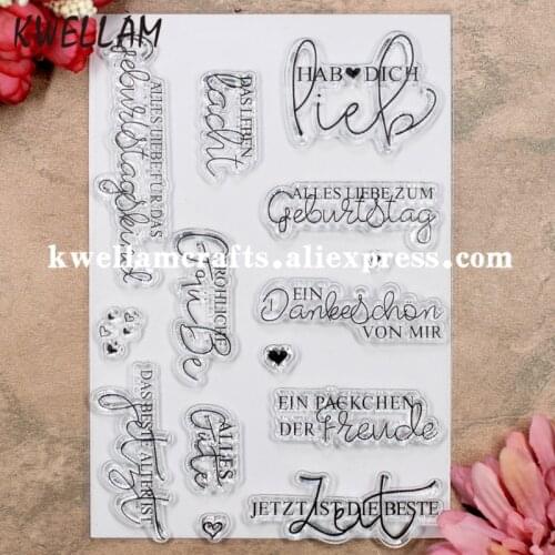 German HAB DICH LIEB EIN DANKESCHON VON MIR Scrapbook DIY photo cards rubber stamp clear stamp transparent stamp 11x16cm 8041344