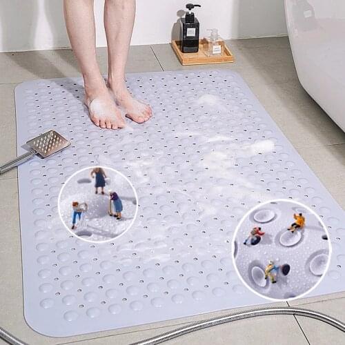 Anti Slip Bathroom Mat PVC Strong Suction Bath Shower Mat Odorless Non-Toxic Bathtub Large Foot Pad Bathroom Room Floor