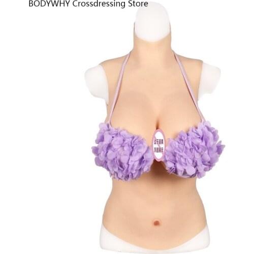 New Solid Silicone Half Body Fake Breast Prosthetic Crossdresser Fake Mother Fake Breast Silk Cotton Gel Two Kinds of Filling