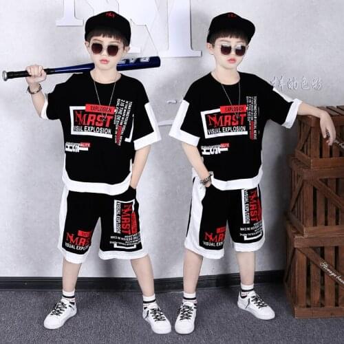 4-14 Years 2021 Summer Boy Clothing Set New Fashion Casual Active T-shirt+ Pant Kid Children Boy Teenager Clothing