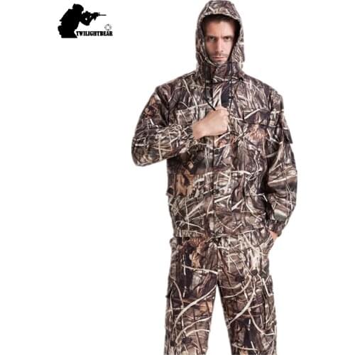 MULTICAM Uniform Reed Bionic Camouflage Tactical Suit Slim Fat Sniper Suit Hunting Waterproof Clothing L-4XL BF122