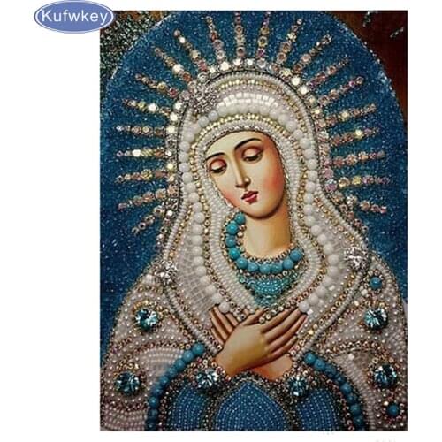 Full Diamond Embroidery Religious 3d 5D DIY Diamond Painting Virgin Mary Religious Cross Stitch Home Decoration Handwork Gift