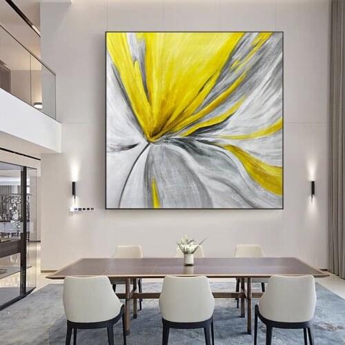 Hand painted oil painting modern light luxury ginkgo leaf living room decoration painting sofa background wall hanging painting