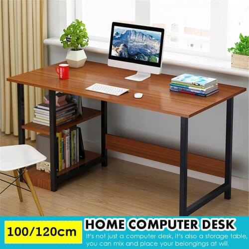 Desktop Computer Desk 47"/39" PC Laptop Table with 2-Tier Storage Shelves Workstation for Home/Office/Study Room Writing Desk