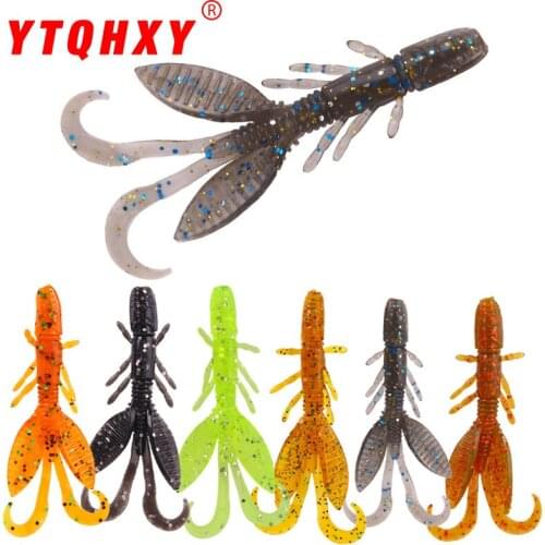 Super strength Crazy Lure 12pcs 5.5cm 1.4g Soft Lure Fishing Lure Soft Silicone Baits Shrimp soft bait trout