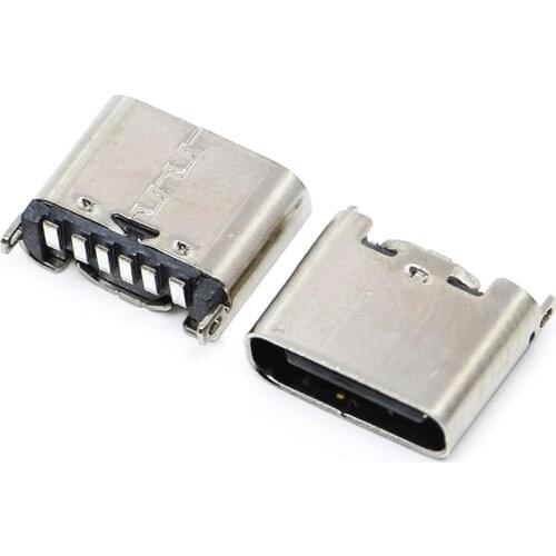 Type C 6P interface female socket Connectors USB female Set Case Conector Pcb Phone Enchufes High current fast charging