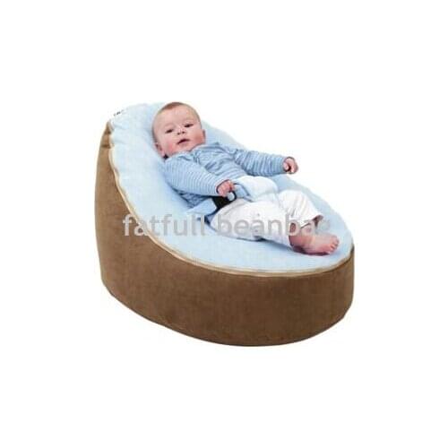 COVER ONLY, NO FILLINGS - kids happy bean bag chair in Brown , boys portable seat