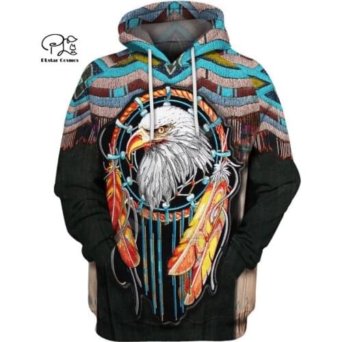 Black Native Indian 3D Hoodie Tee Men Women New Fashion Hooded Sweatshirt Long Sleeve Pullover Style-2