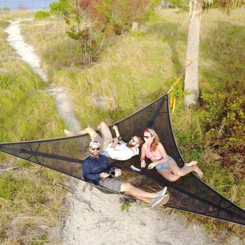 Camping Hammock Revolutionary Giant Aerial Camping Hammocks Multi-Person Portable Hammocks Hanging Bed Hunting Sleeping Swing