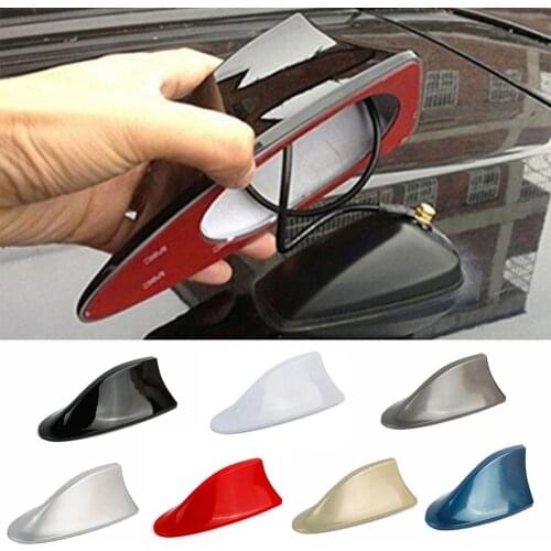 AGETUNR Car Radio Exterior Roof Shark Fin Adhesive Sticker Antenna FM/AM Signal Aerial For All Cars Aerials Antenna Car Styling