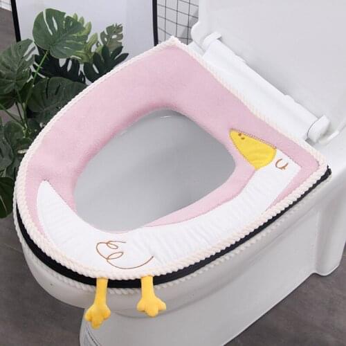 Winter universal toilet seat warmth soft plush zipper toilet seat toilet seat toilet seat home decoration accessories