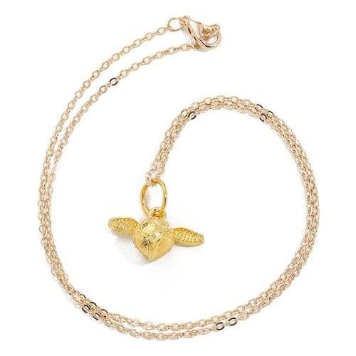 Golden Harried Snitch pendant necklace Potter with collarbone chain Cute Toys Birthday Christmas Adults Kids