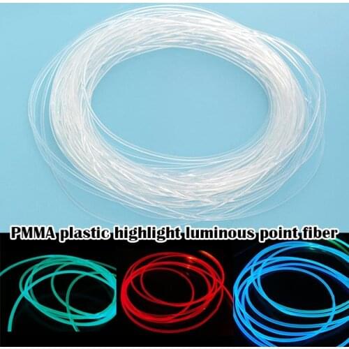 1PC PMMA 1M Side Glow Optic Fiber Cable 1.5mm/2mm/3mm Diameter for Car LED Lights Bright Home DIY Light decoration