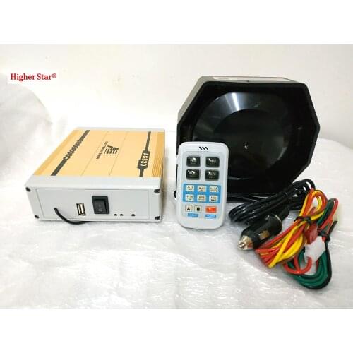 DC12V AS820 200W wireless control car alarm amplifiers emergency siren,18 warning sounds,Microphone+200W speaker