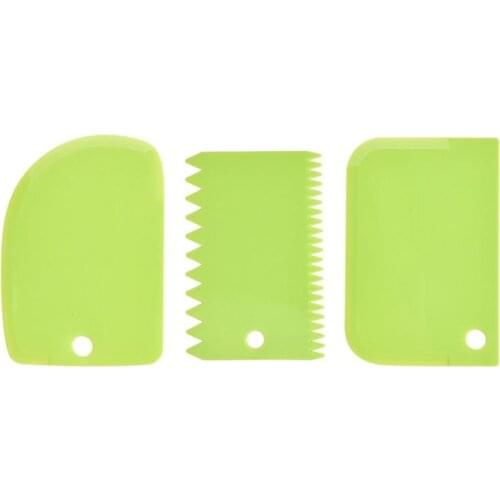 3 Pcs DIY Cake Bowl Scrapers Set Plastic Dough Cutter for Kitchen and Home Tool H58C