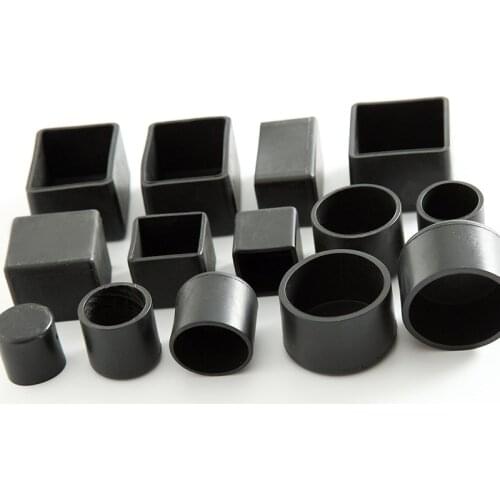 4Pcs Round/Square/Rectangle/Oval Rubber Silicone Caps Table Foot Cover Black Furniture Desk Chair Legs Protection