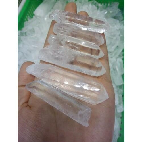 6pcs transparent clear quartz wand natural stones and minerals healing crystals rough gemstones as gift for home decoration