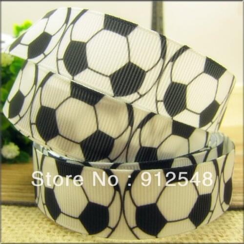 7/8'' (22mm) football printed Grosgrain ribbon Polyester cartoon Ribbon haribow accessory gift pack,81716