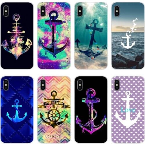 For Huawei Honor 4C 5C 6X 7 7A 7C 8 9 10 8C 8S 8X 9X 10I 20 Lite Pro Accessories Phone Cases Covers blue boat anchor
