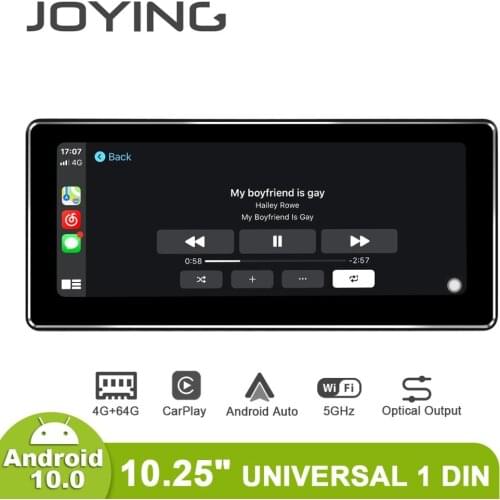 JOYING 1 DIN Car Radio stereo GPS Navigation autoradio 4GB+64GB 1280*480 10.25" IPS display HD universal Car Multimedia player