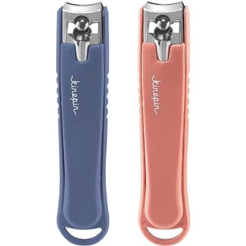 Black Pink Large Carbon Steel Nail Clipper Cutter Professional Manicure Trimmer High Quality Toe Nail Scissors Clip Catcher