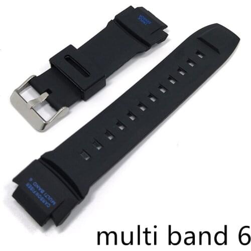 Black Rubber Watch band Strap For Casio G shock MULTIBAND 6 Multi Band 6 wrist band Bracelet Sports Watch Accessories