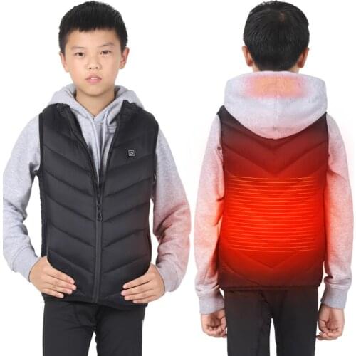 Childrens Heated Vest Winter Jacket USB Charging Teenagers Heated Vest Warm Running Outdoor Wear Safety Intelligent Keep Warm